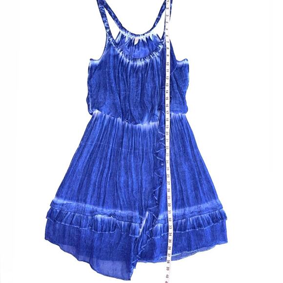 Free People Aphrodite Blue Tie Dye Asymmetric Hem Dress Size Medium - Picture 13 of 13